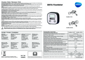 BRITA FLOW METER - MANUALE D USO